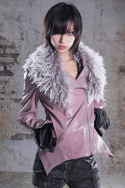 Slim Fit Leather Punk Jacket