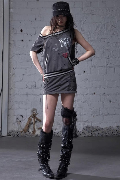 Detachable Hem Punk Corset Dress