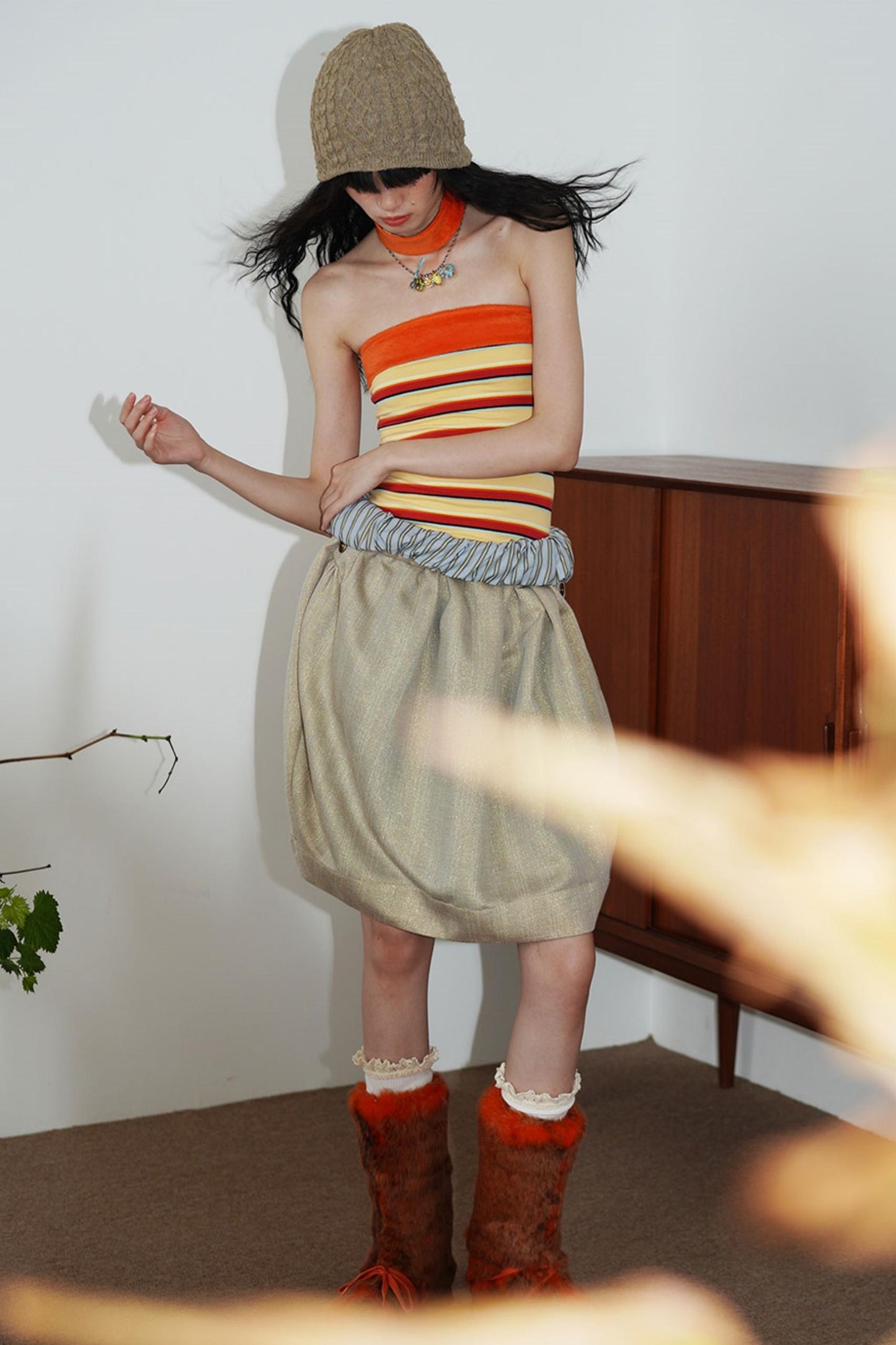 Vintage Striped Bandeau Set