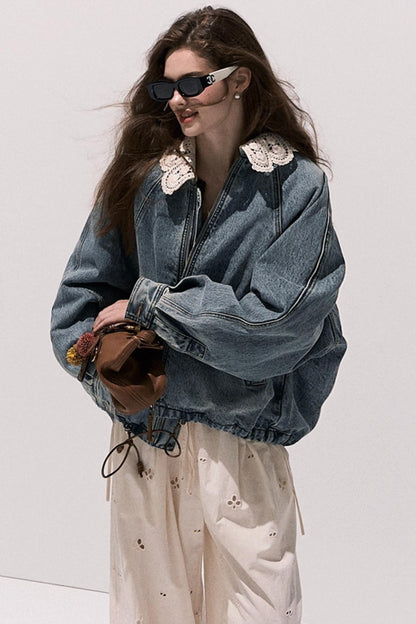 Vintage Crochet Denim Jacket Set-Up