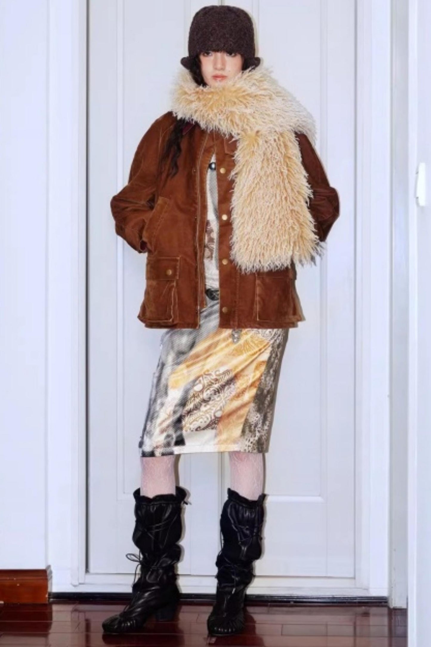 Vintage Original Print Denim Skirt