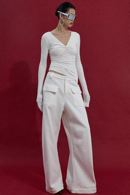 Chest Twist Pleated Winter Top