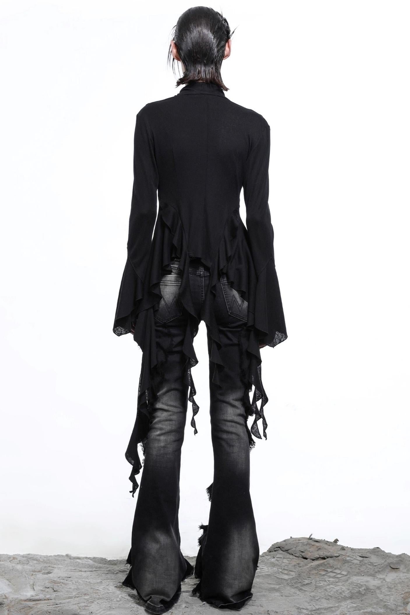 Lyocell Ruffled Cardigan