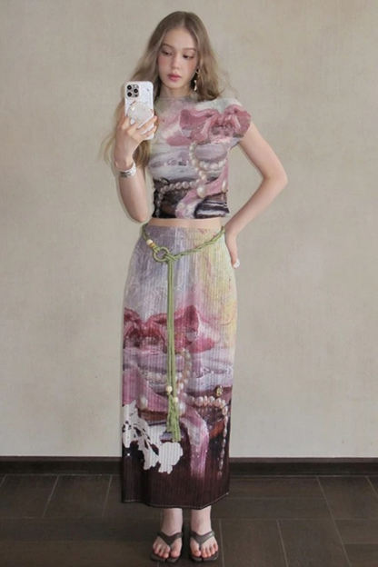Monet's Pearl Pleated Top