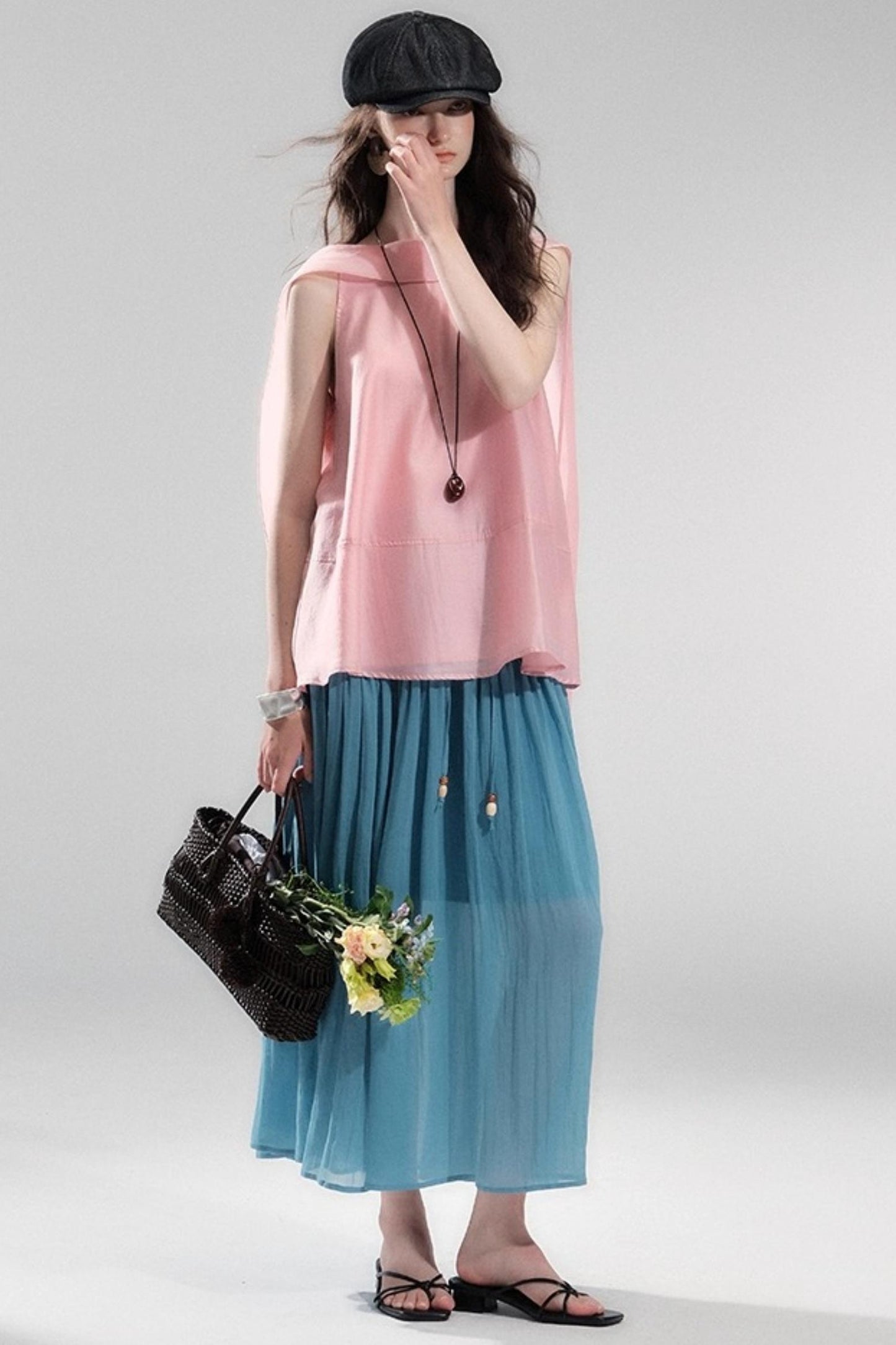 Sea Glass Tencel Ruffle Crop Dress Set-Up