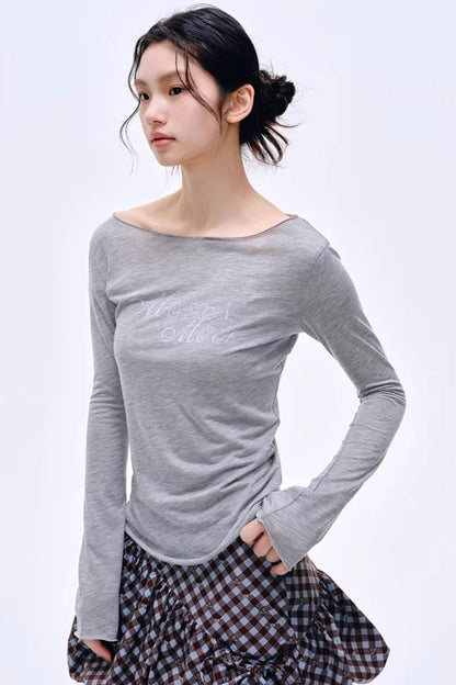 Distressed Letter Print Sweater