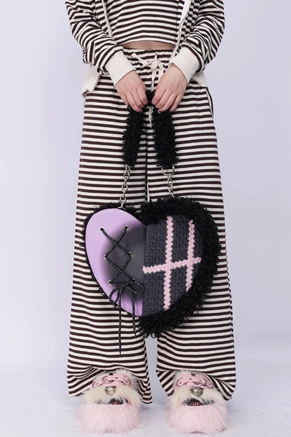 Graffiti Patchwork Heart Bag