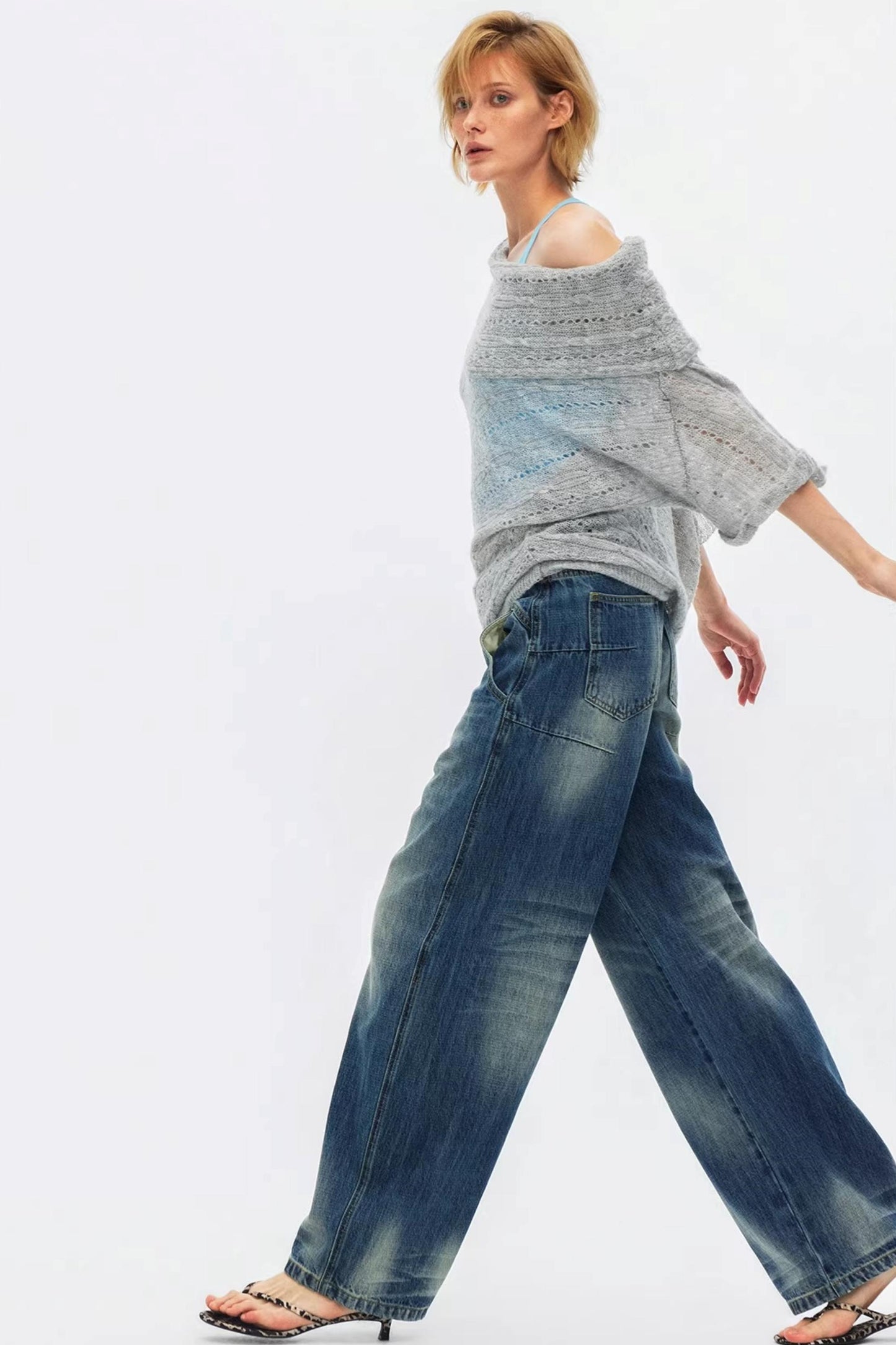 One-Shoulder Oversized Knit Blouse