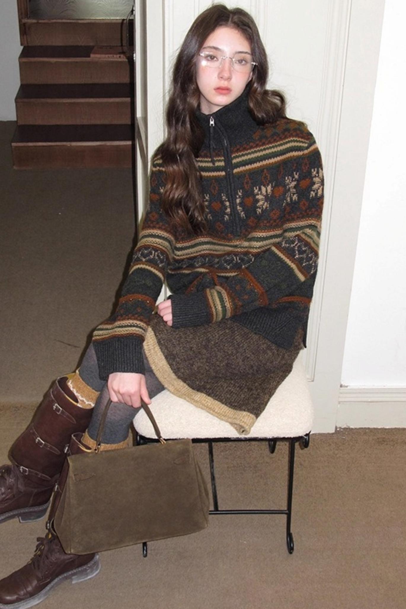 Fireplace Night Wool Sweater Set-Up