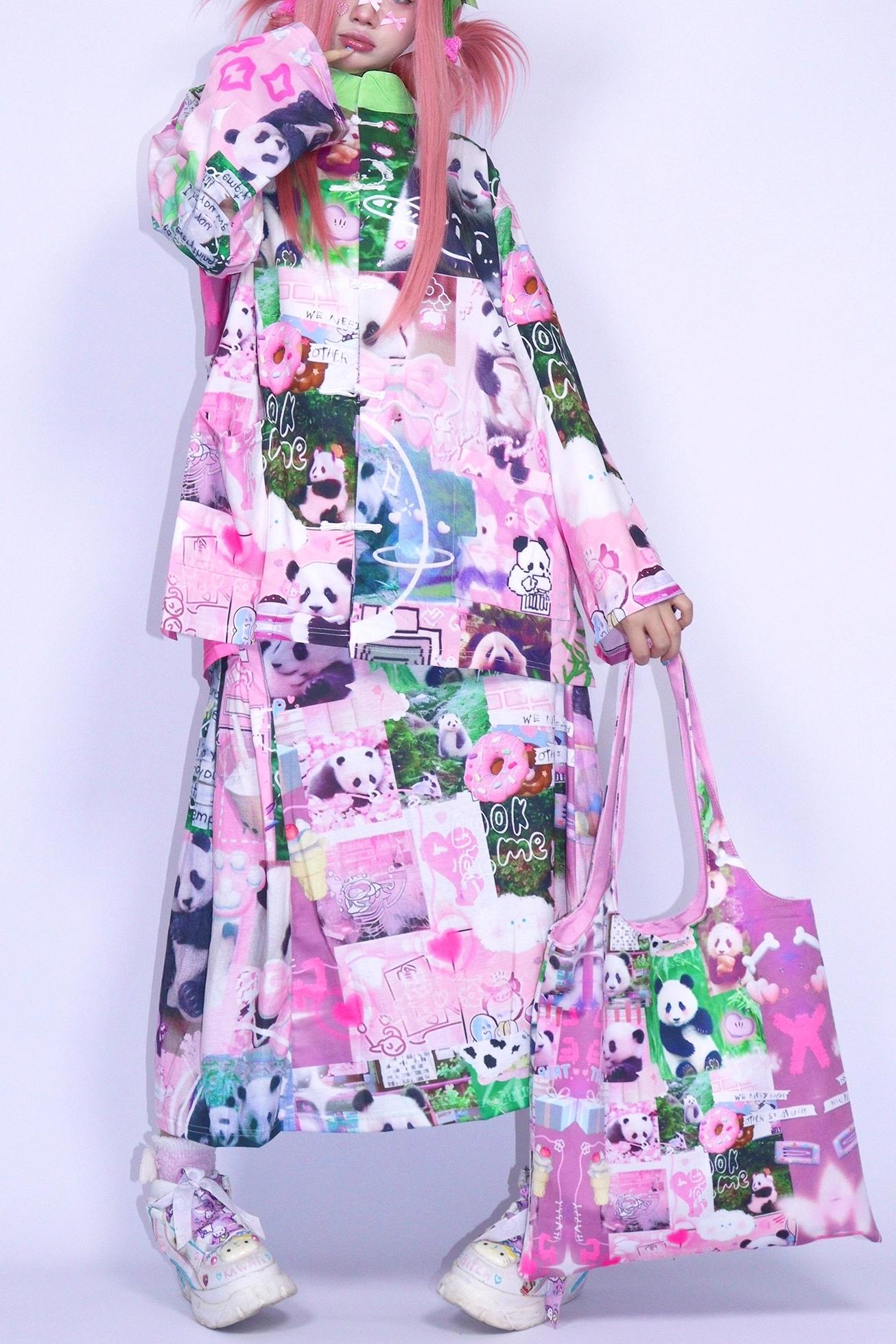 Panda Collage Printed Tang Top
