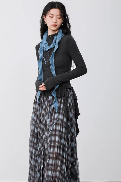 Misty Blue Latte Scarf