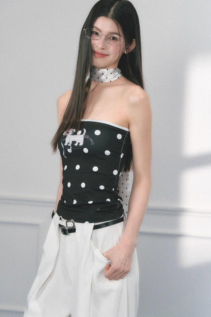 Original Puppy Print Fitted Top