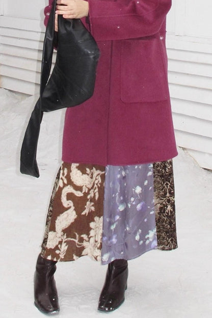 Retro Jacquard Taro Purple Skirt