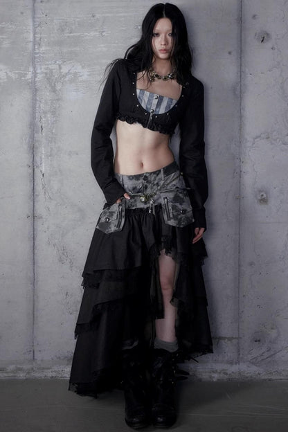 Vintage Punk Court Slim Print Long-Sleeved Shirts