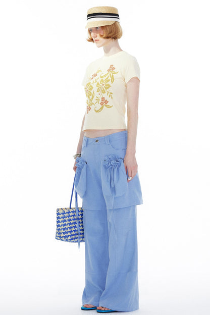 Sky Blue Straight Leg Pants