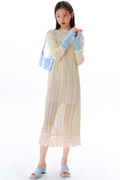 Rainbow Bohemian Hand Hook Flower Dress