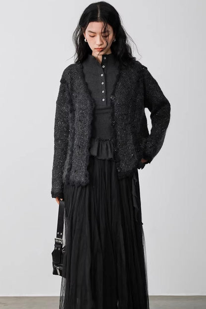 Cardigan mit Stern-Ausschnitt
