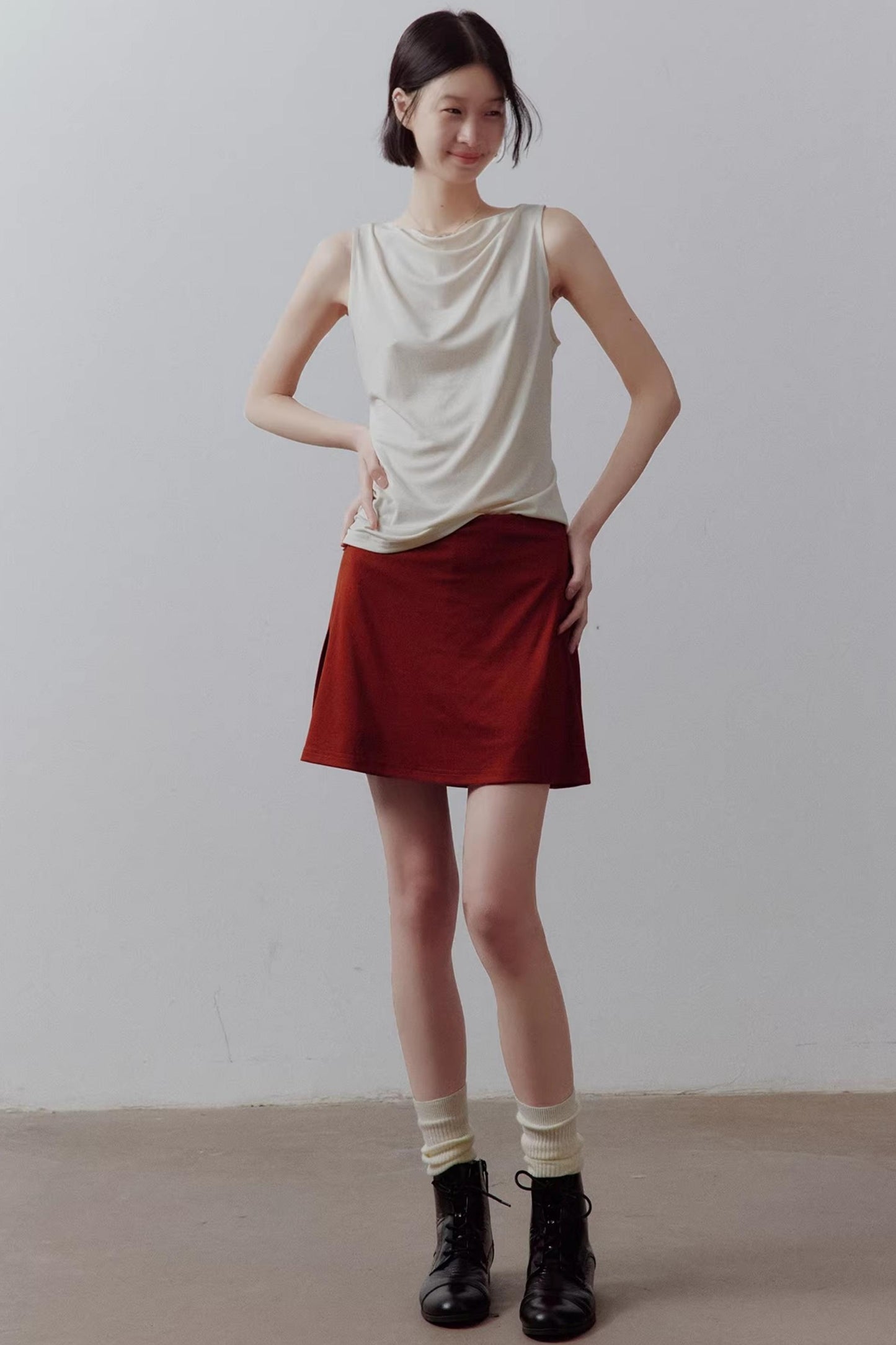 Draped Off-Shoulder Slimming Top