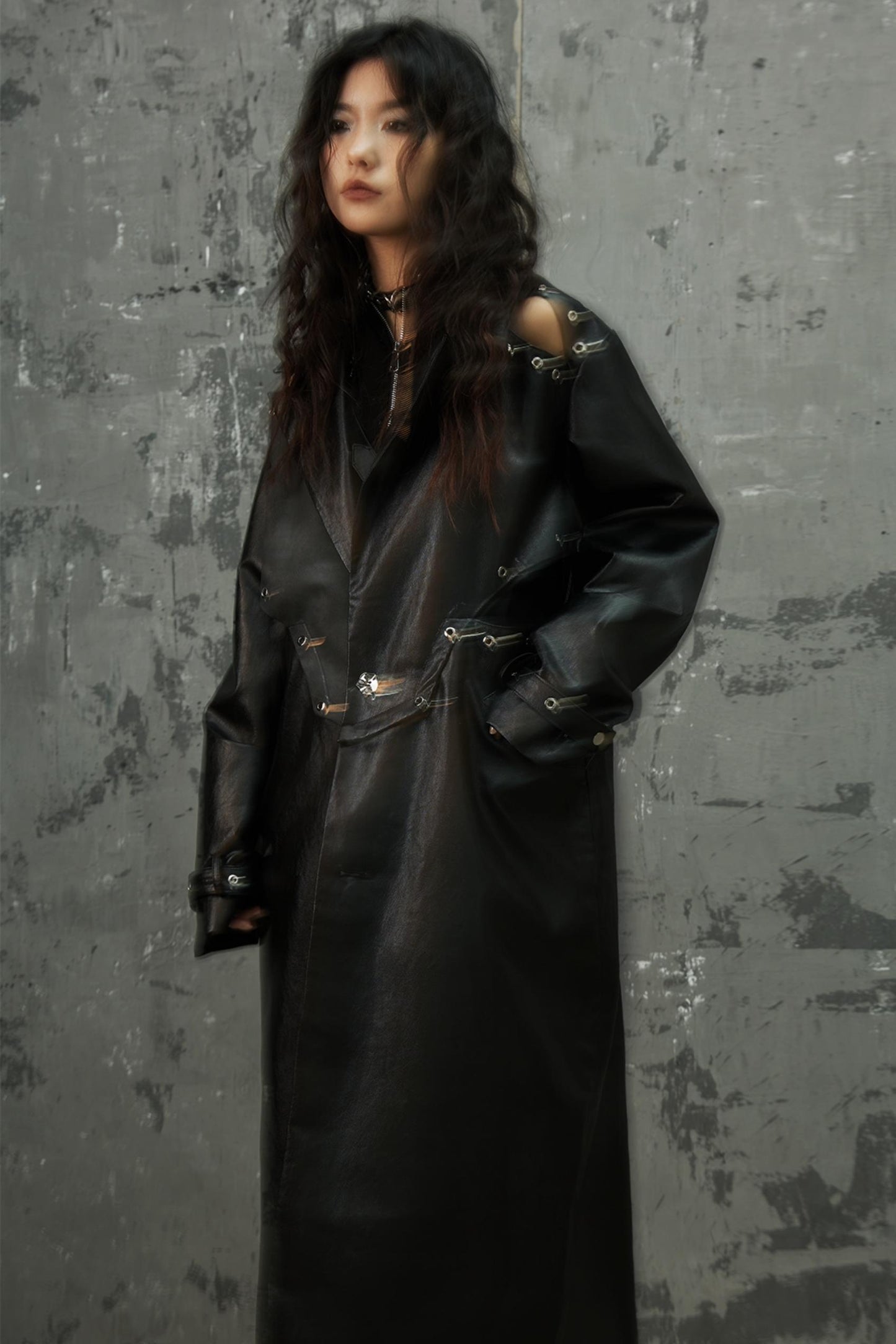 Dark Silhouette Leather Coat