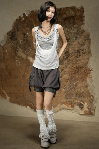 Asymmetrical Retro Sleeveless Vest