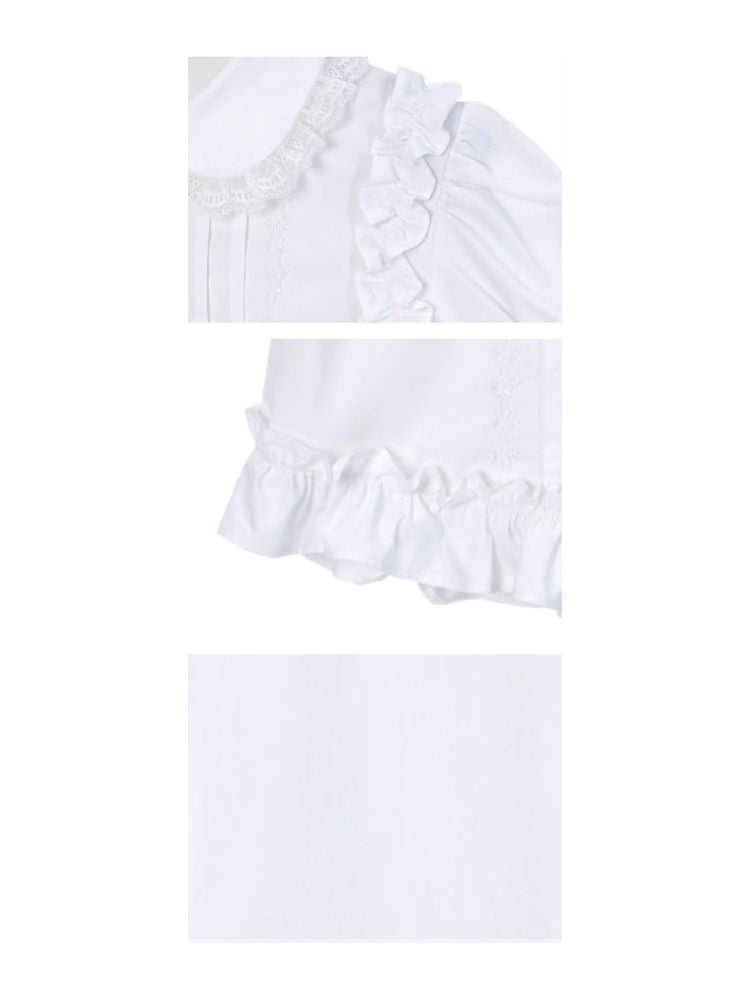 Bubble Sleeve Short Sleeve Blouse