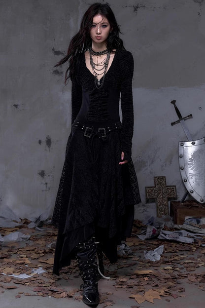 Court Dream Puff Sleeve Lace Maxi Dress