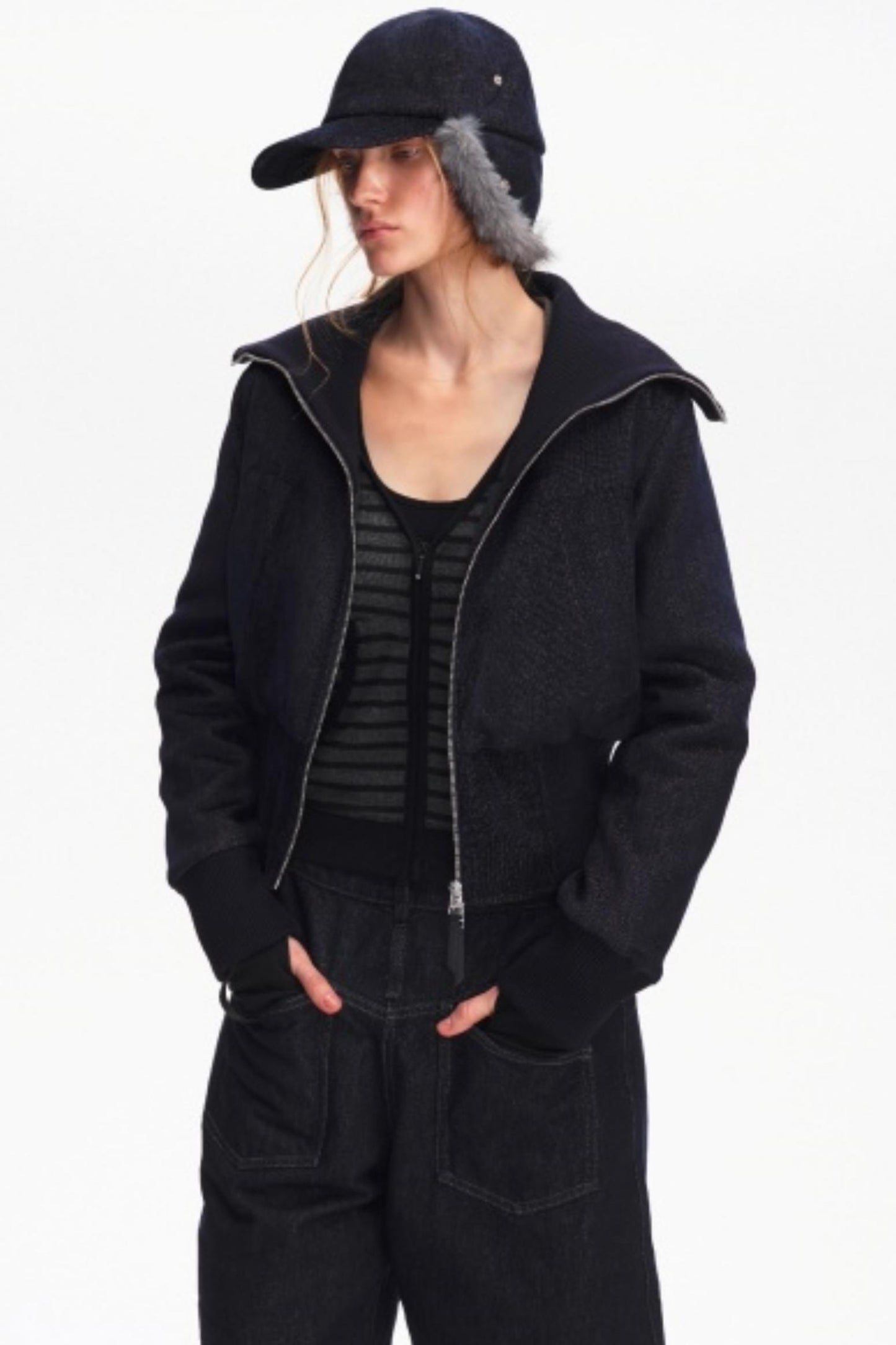 Furry Baseball Cap with Ear Protection