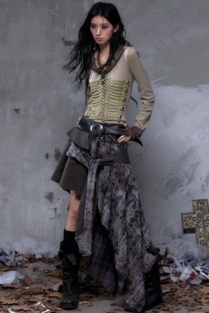 Vintage Punk Plaid Skirt