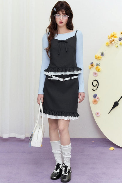 Luxury Lace Halter Bustier Set-Up