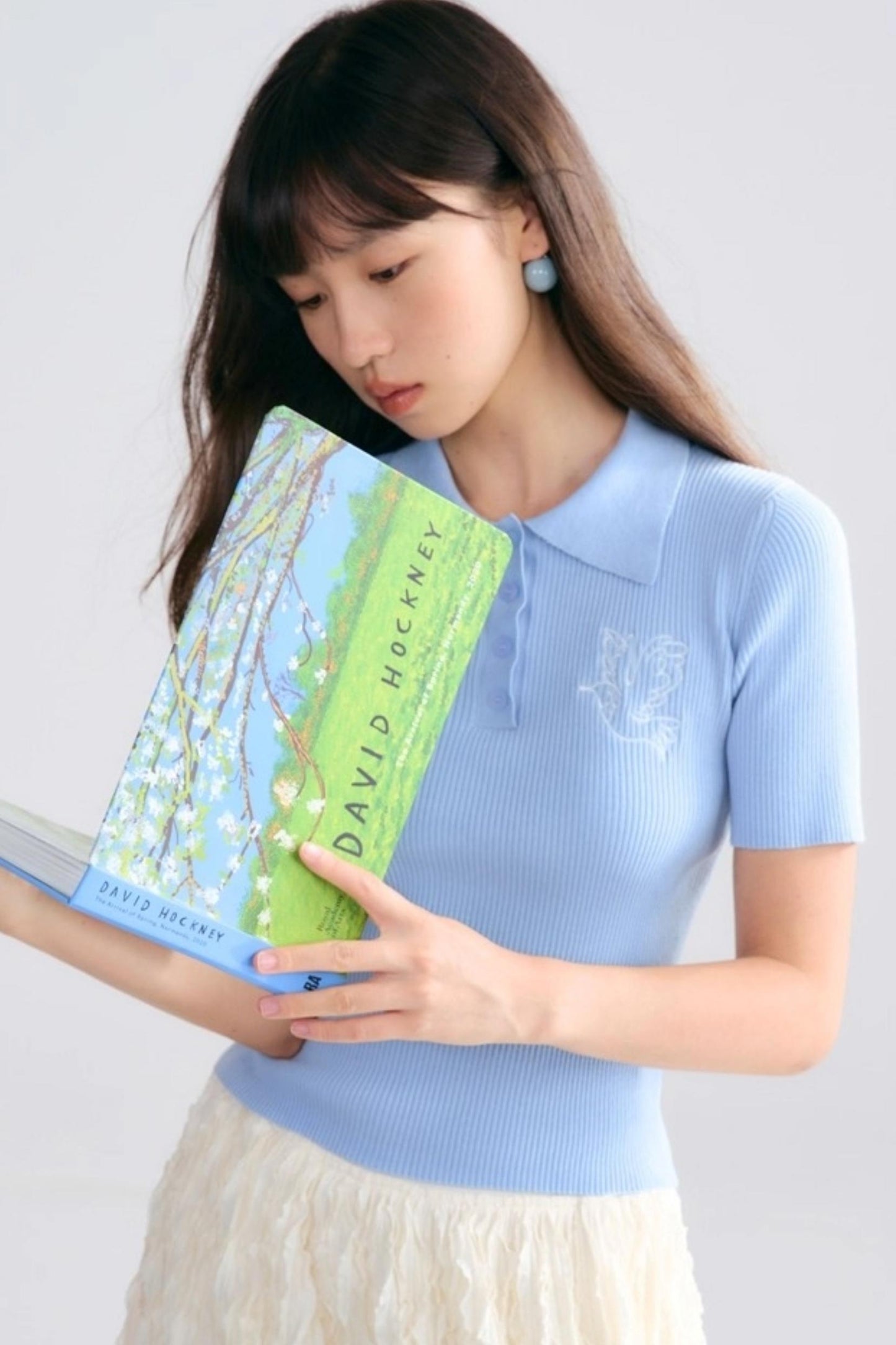 Asuka Love Poems Embroidery Polo Shirt