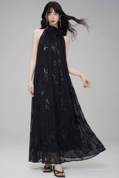 Gilt Shadow Halter Dress