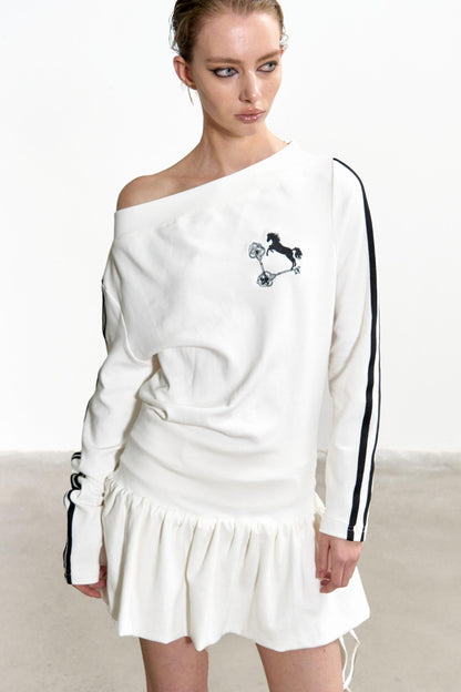 Slouchy Pleated T-Shirt Dress