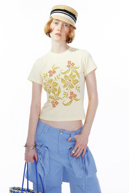 Floral Beige Tee