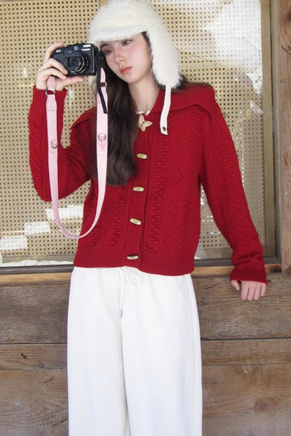 Winter Gingerbread Knitted Cardigan Set-Up