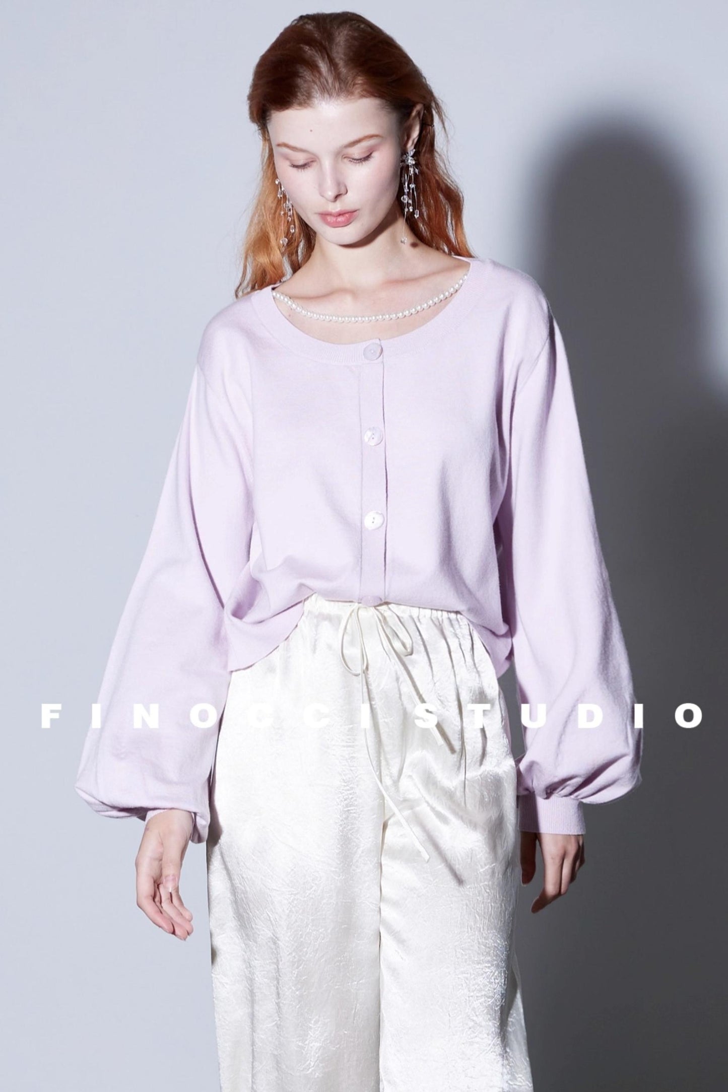 Custom Pearl Silk Cardigan