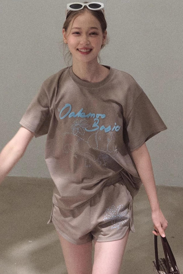 Puppy Cotton Tee & Shorts Set-Up