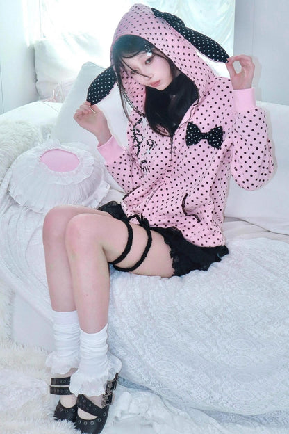 Velvet Polka Dot Sweatshirt