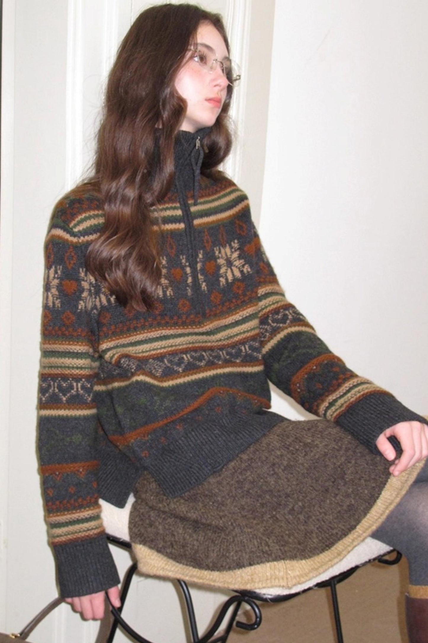 Vintage Wool Fair Isle Sweater Set-Up
