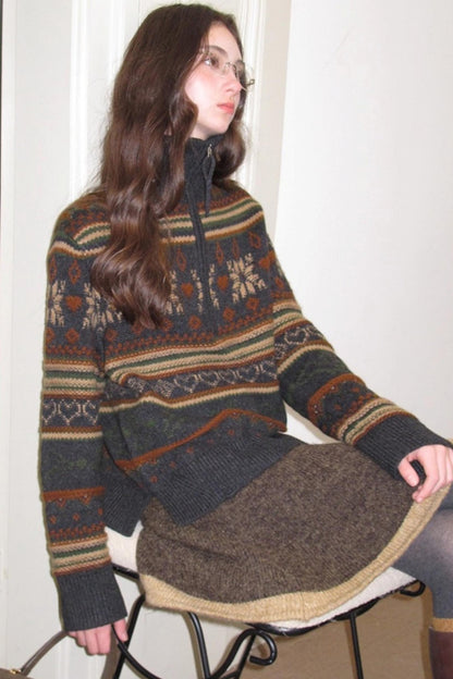 Vintage Wool Fair Isle Sweater Set-Up