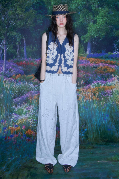 Wind Vines Flower Shell Pendant Vest Set-Up