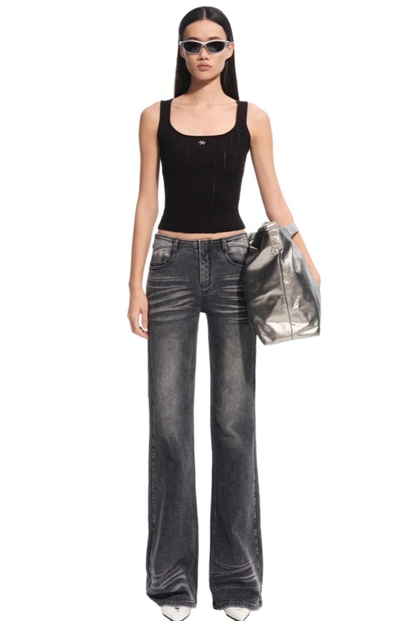 Hollow Knitted Slimming Camisole Top