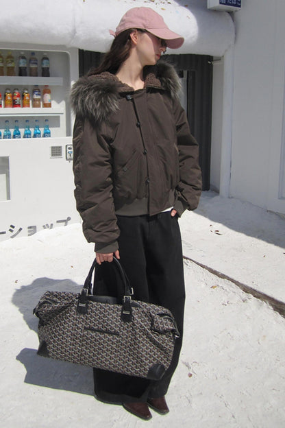 Sandstone Silhouette Velvet Denim Pants