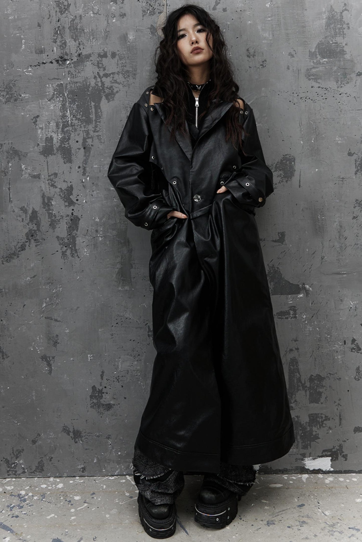 Dark Silhouette Leather Coat