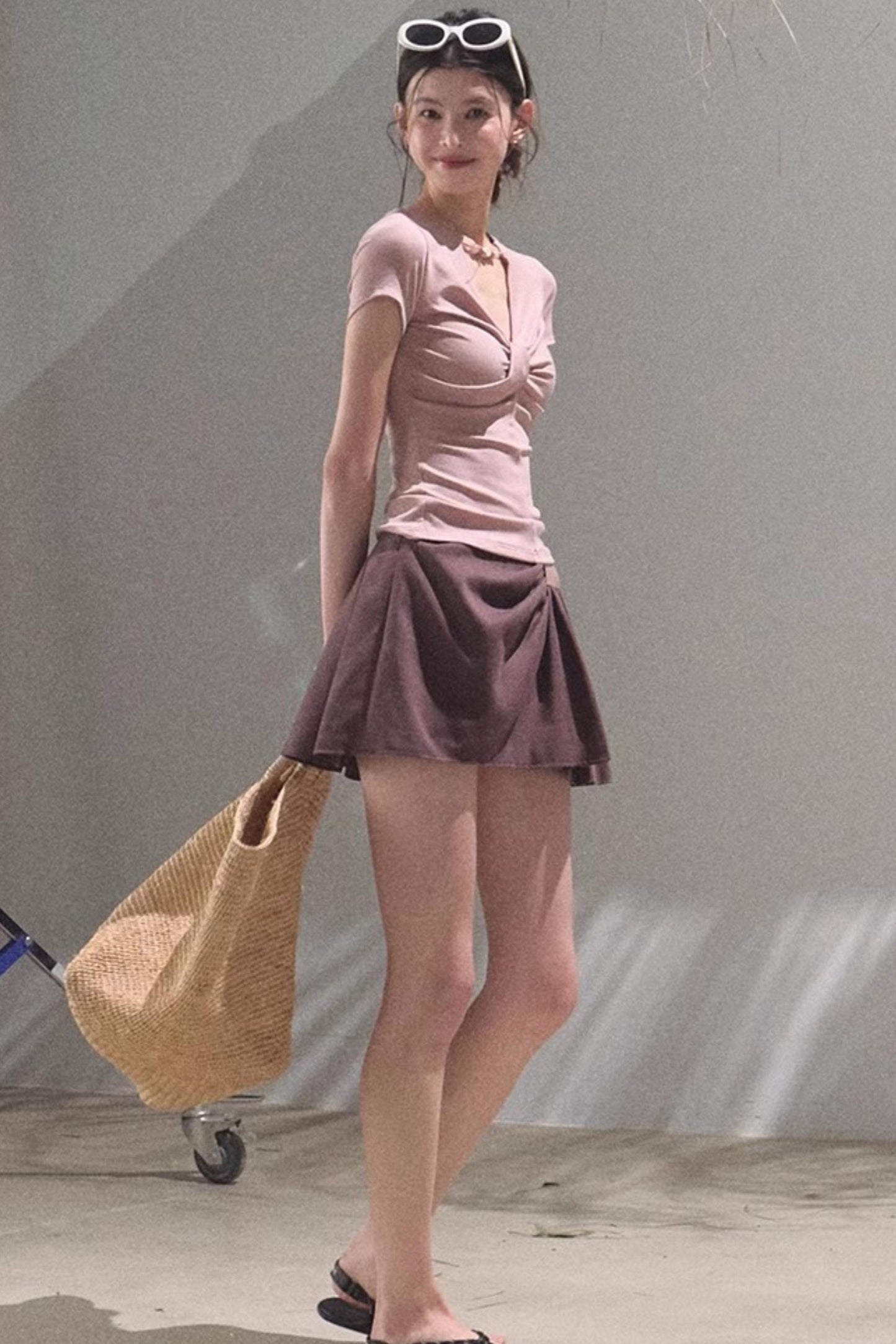 V-Neck Beaded T-Shirt