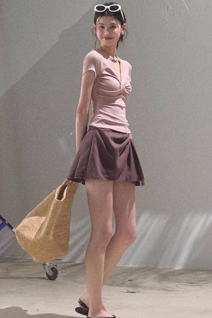 V-Neck Beaded T-Shirt