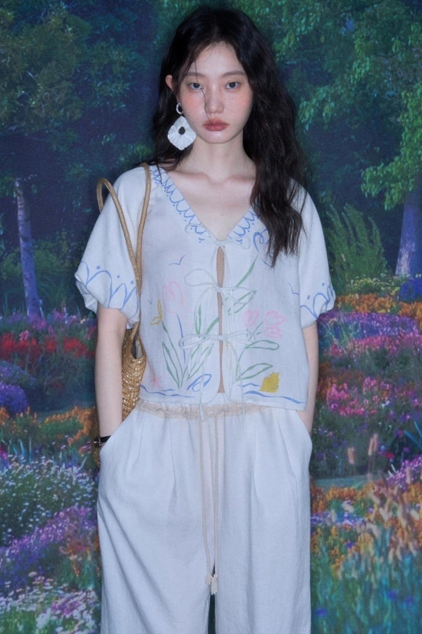 Linen Tie-Top and Pants Set-Up