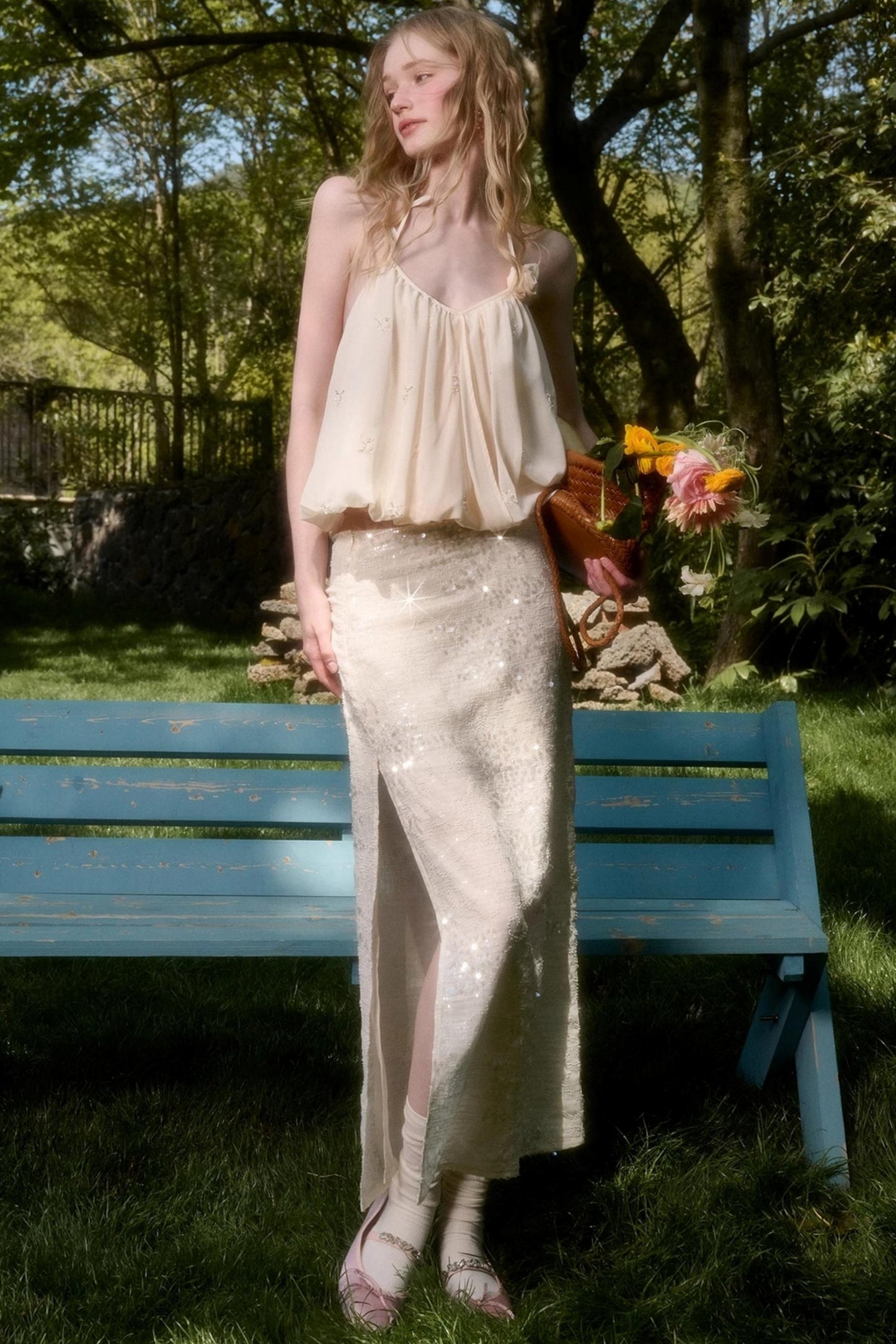 Elegant Starlit Top Skirt Set-Up