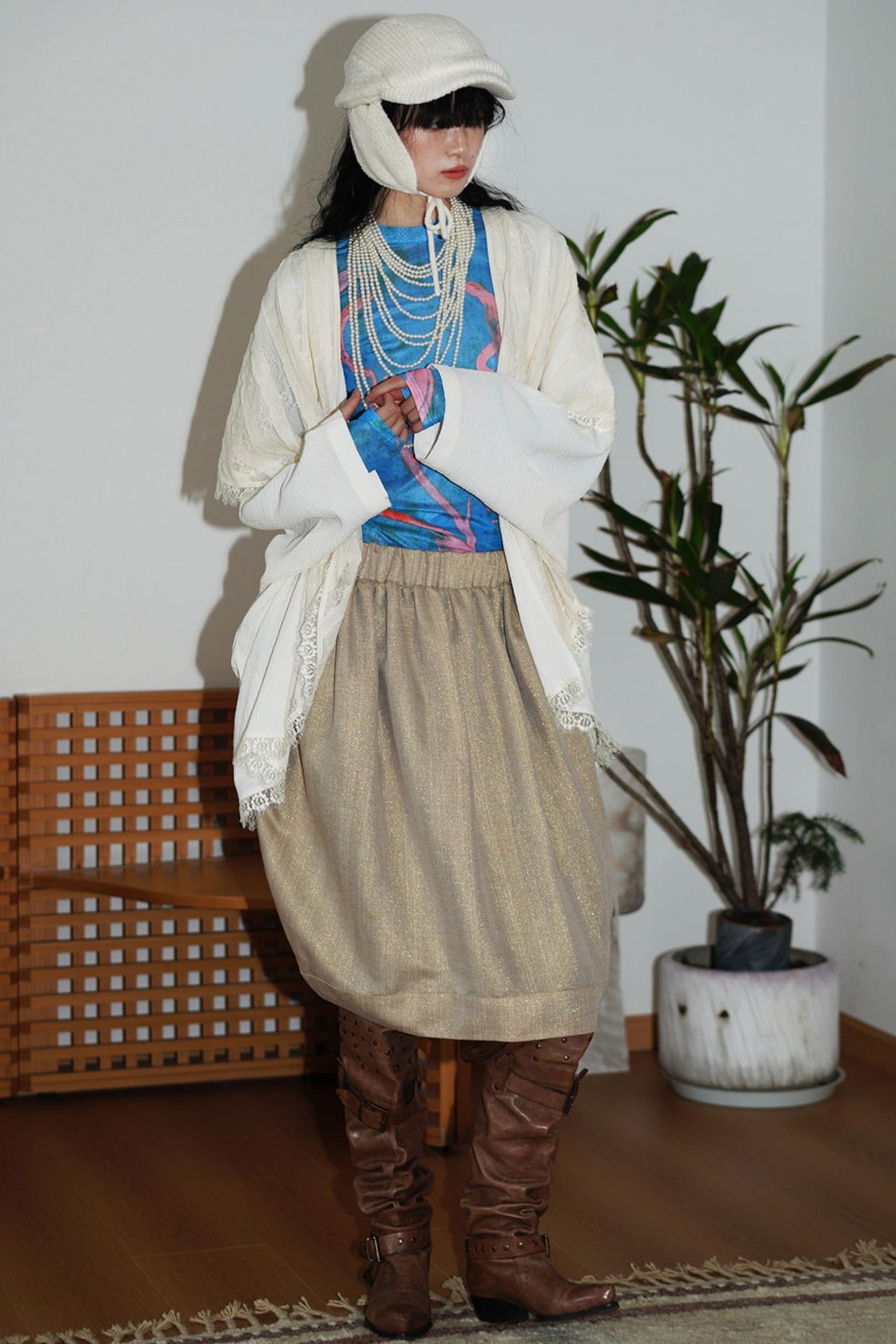 Vintage Paneled Lace Cropped Cardigan Coat