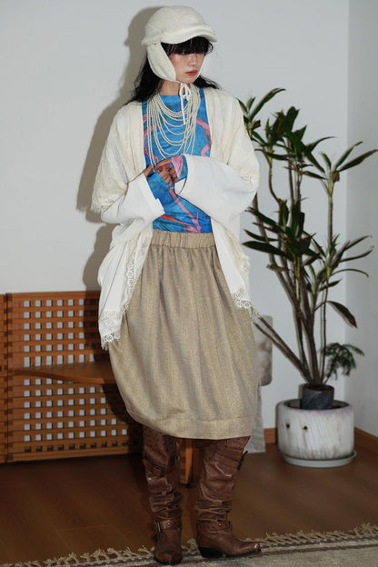 Vintage Paneled Lace Cropped Cardigan Coat