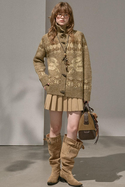 Preppy Silk Pleated Puffy Skirt